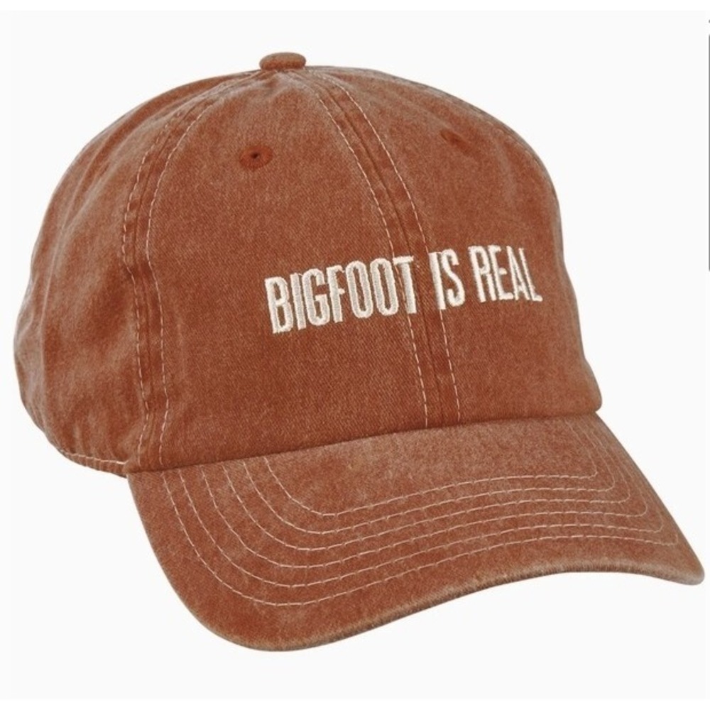 Bigfoot Is Real Hat Adjustable Dad Cap Orange Embroidered‎ Sasquatch Funny NWT